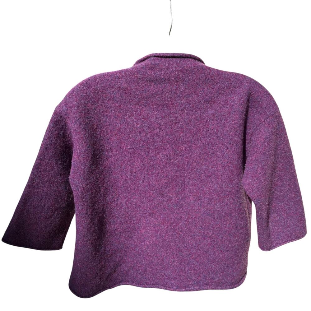 Eileen Fisher Cardigan Knit Sweater Blazer Wool Cashmere Purple Womens Sz Small - Picture 2 of 5